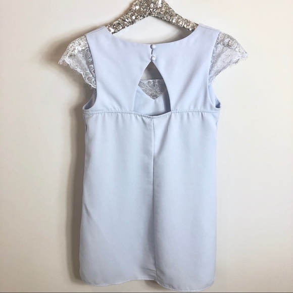 Anna Grace Blue Lace Mini Dress Size Small - Picture 5 of 7